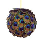Peacock Feather Christmas Ball Supplier - Natural Holiday Gift