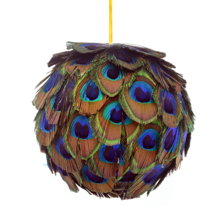 Peacock Feather Christmas Ball Supplier - Natural Holiday Gift