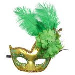 Ostrich Feather Mask Manufacturer - Venetian Carnival Red