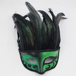 Rooster Feather Mask Manufacturer - Green Men Venetian Carnival