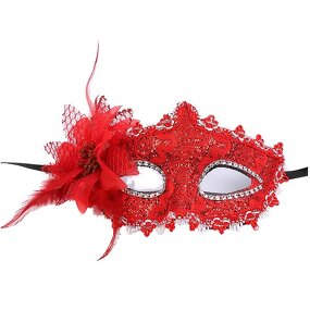 Feather Party Mask Manufacturer - Pink Venetian Carnival