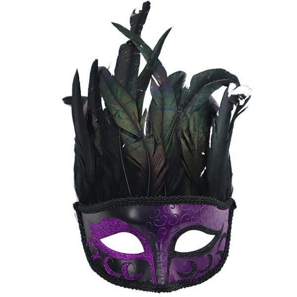 Rooster Feather Mask Manufacturer - Green Men Venetian Carnival