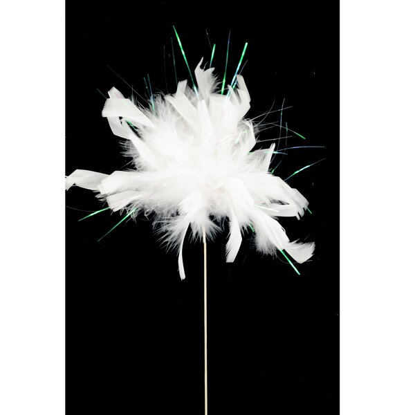 Feather Floral Pick Supplier - White Wire Stem Arrangement