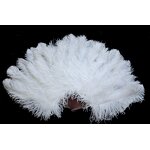 Ostrich Feather Hand Fan Supplier - Large Red Belly Dance