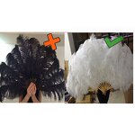 Turkey Feather Hand Fan Manufacturer - Dyed Black Burlesque