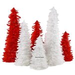 Goose Feather Tree Factory - White Red Farmhouse Decor