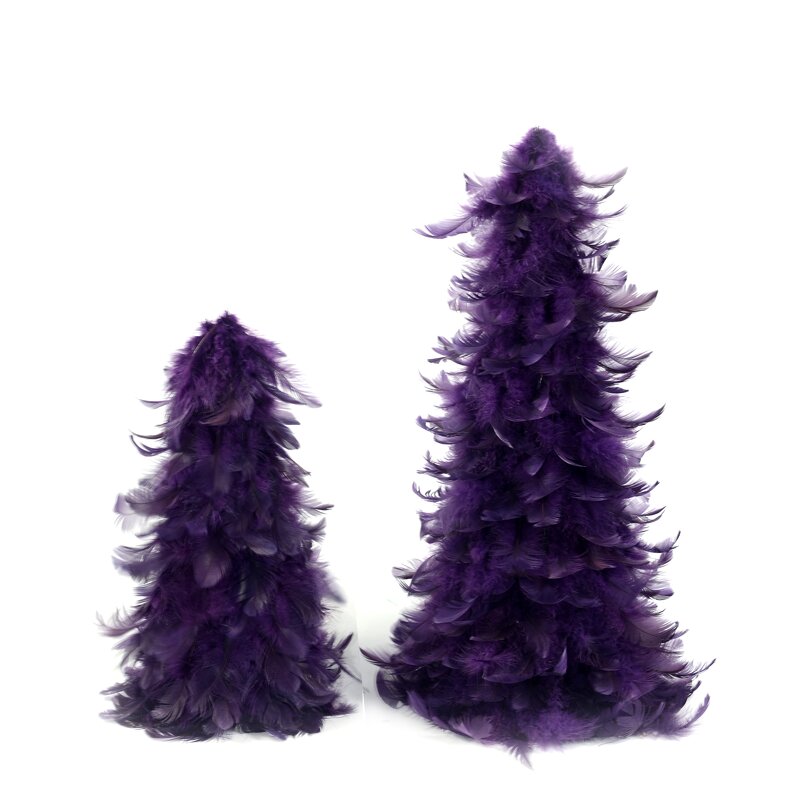 Rooster Feather Tree Factory - Purple White Farmhouse Decor