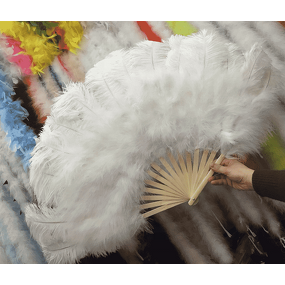 Ostrich Feather Hand Fan Manufacturer - Salmon Large Bridal