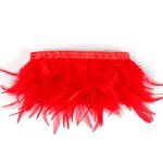 Rooster Feather Fringe Manufacturer - Red Sewing Ribbon Trim