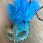 Ostrich Feather Mask Factory - Venetian Carnival Blue