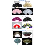 Ostrich Feather Hand Fan Supplier - Large Folding Costume