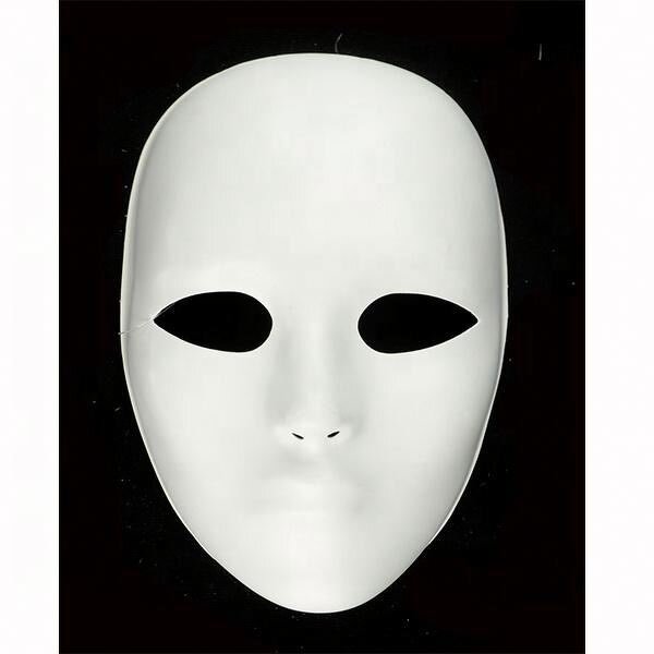 Full Face Party Mask Manufacturer - White Plastic Carnival