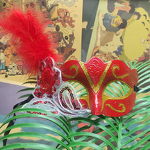 Ostrich Feather Mask Manufacturer - Purple Venetian Carnival