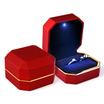 Wedding Ring Box Manufacturer - High Quality New Design Red Color Couple with LED