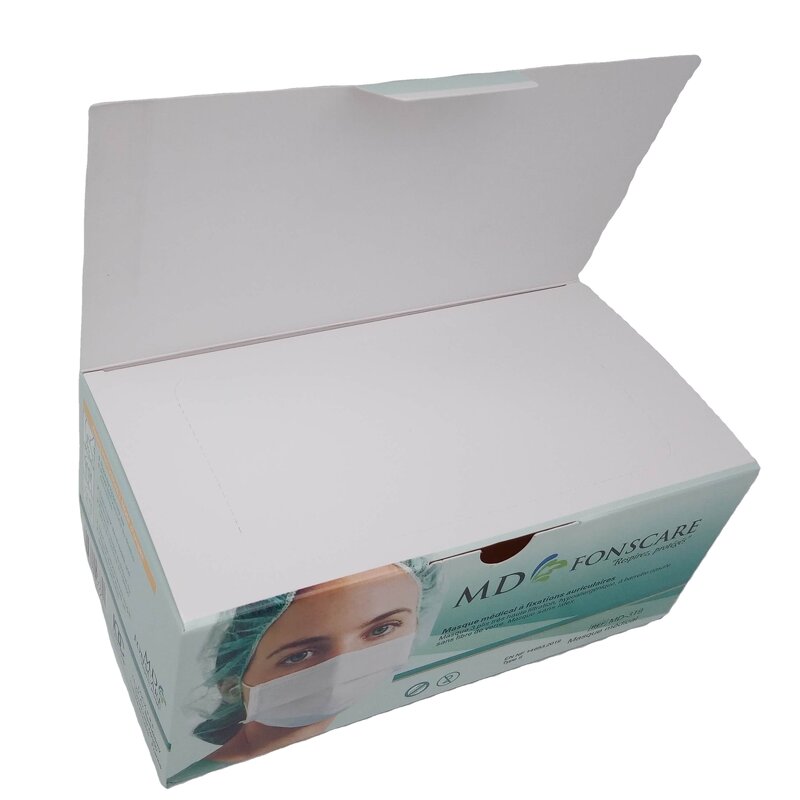 Disposable Mask Box Manufacturer - Custom Printed Rectangle 50pcs Recyclable