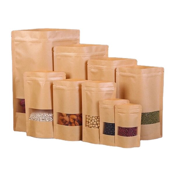 Kraft Paper Ziplock Pouch Manufacturer - Moisture-Proof Brown Heat Sealable Stand-Up
