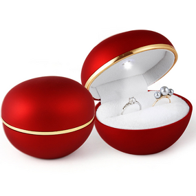 Wedding Ring Box Manufacturer - High Quality New Design Red Color Couple with LED