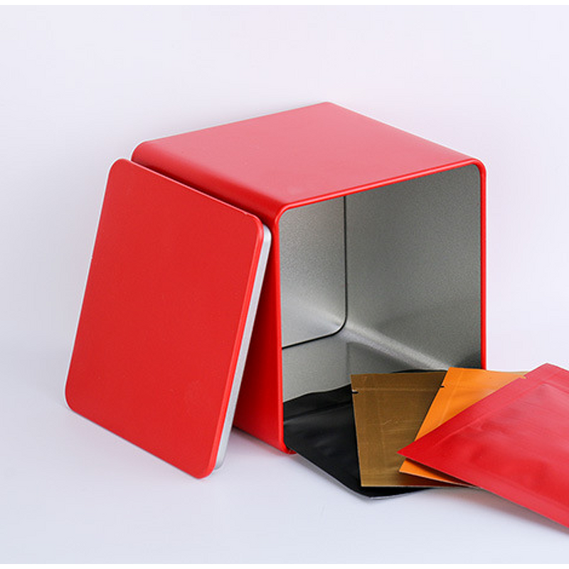 Square Candy Tin Container Factory - Custom Logo Matte Color Tea Packaging Private Label