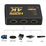 HD Video Splitter Switch Factory - 3-Port 4K 3-in-1 Switcher Hub Adapter