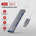 USB 3.0 Hub Factory - 4-Port Type-C Splitter 5Gbps Speed for Laptop