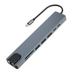 8-in-1 USB Hub Manufacturer - Type-C PD Charging HDMI Ethernet Card Reader