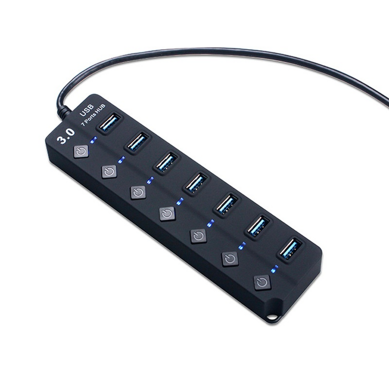 7-Port USB 3.0 Hub Factory - Aluminum Docking Station with Switches 5Gbps