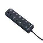7-Port USB 3.0 Hub Factory - Aluminum Docking Station with Switches 5Gbps