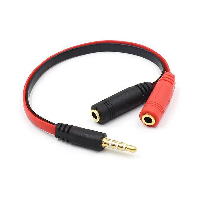 Stereo Audio Adapter Cable Manufacturer - 4-Pole 3.5mm Male to 2 Female