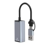 USB C to Ethernet Adapter Factory - Wholesale 2-in-1 Aluminum Alloy RJ45