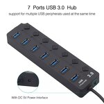 USB 3.0 Hub Manufacturer - 4/7 Port High-Speed Splitter with On/Off Switch