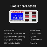 6-Port USB Charger Manufacturer - LCD Display 40W Universal Smart Hub