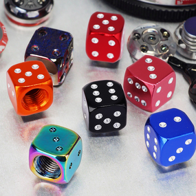 Aluminum Valve Caps Factory - LinYu LY022 Dice Style for Car Moto Bicycle