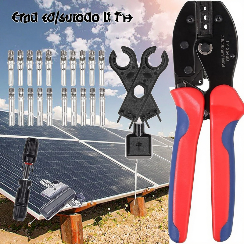 Solar Crimper Tool Kit Manufacturer - with 6 Pairs Connectors Panel Cable