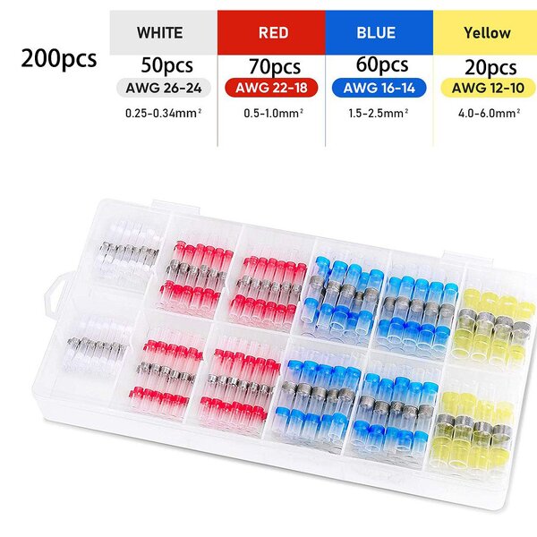 Heat Shrimp Butt Splice Manufacturer - 200pcs Waterproof Solderless Automotive