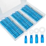Heat Shrink Ring Terminal Manufacturer - 120PCS 1/4" Marine Grade AWG 16-14