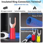 Insulated Terminal Manufacturer - 200PCS Copper Forked Y-Type Spade Crimp