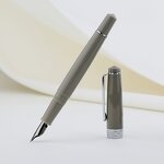 Acrylic Fountain Pen Manufacturer - PENBBS309 Gray Piston Small Art Nib