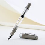 Acrylic Fountain Pen Manufacturer - PENBBS309 Gray Piston Small Art Nib