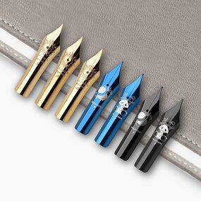 Fountain Pen Manufacturer - MAJOHN 8# 40 Type Gold Black Blue Plated Nib