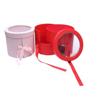 Gift Box Factory - Luxury Round Double Layer Rotating with PVC Window