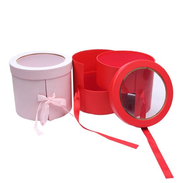 Gift Box Factory - Luxury Round Double Layer Rotating with PVC Window