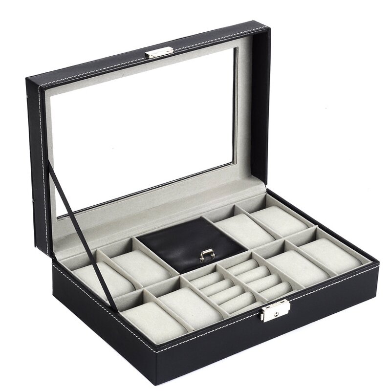 Watch Jewelry Box Manufacturer - Hot Sale 8+2 Slot Multifunctional PU Leather