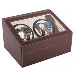 Watch Winder Box Factory - High End 4+6 Slot Rotating Travel with Transparent Window