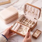Double Layer Jewelry Box Factory - Small Portable Recyclable Earrings Necklace Organizer