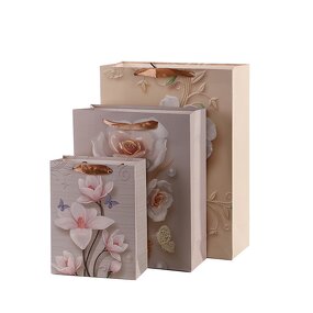 Custom Logo Paper Bags Manufacturer - Cheap Cute Floral High Quality Gift Bags