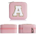 Ring Box Factory - Creative New Pink PU Leather Portable with Embroidery