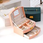 Jewelry Box with Mirror Manufacturer - Luxurious Double Layer Drawer Design