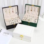 Leather Jewelry Box Factory - New Style Exquisite Double Layer Rhombus Pattern