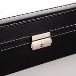 Watch Case Factory - High-End 24 Slot Black PU Leather Large Transparent