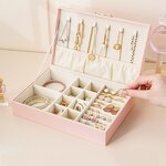 PU Leather Jewelry Box Factory - Stylish Fashion Rectangle Ring Earring Storage